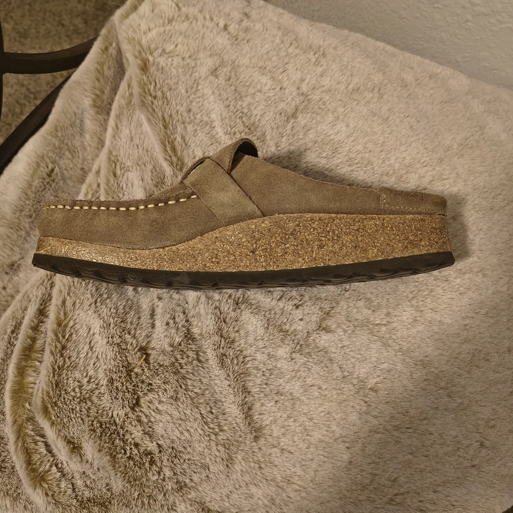 Birkenstock Brown Suede Slip-On Loafers with Buckle